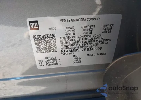 2024 Buick Encore Gx Preferred Fwd from USA, damaged, VIN KL4AMBSL7RB149206